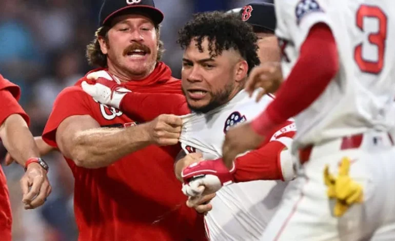 Contreras Erupts, Helmet Flies in Wild Red Sox-Nationals Brawl