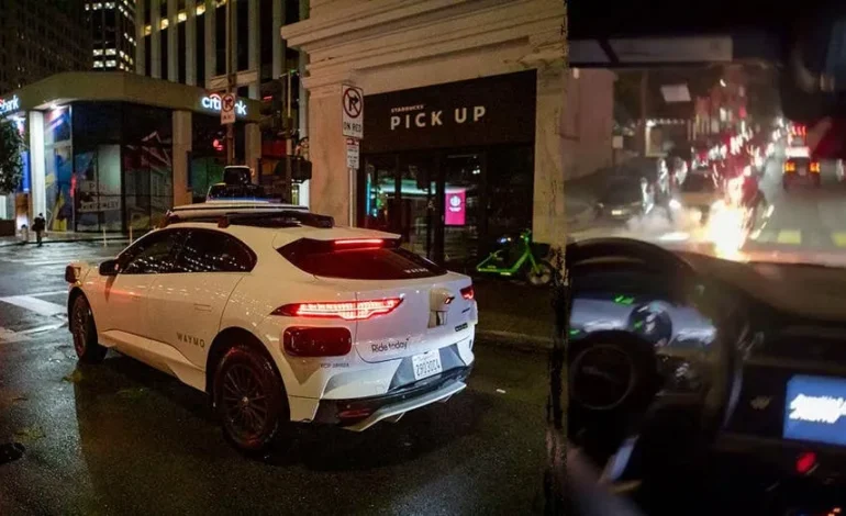 Waymo Vehicle Navigates San Francisco Fireworks Display