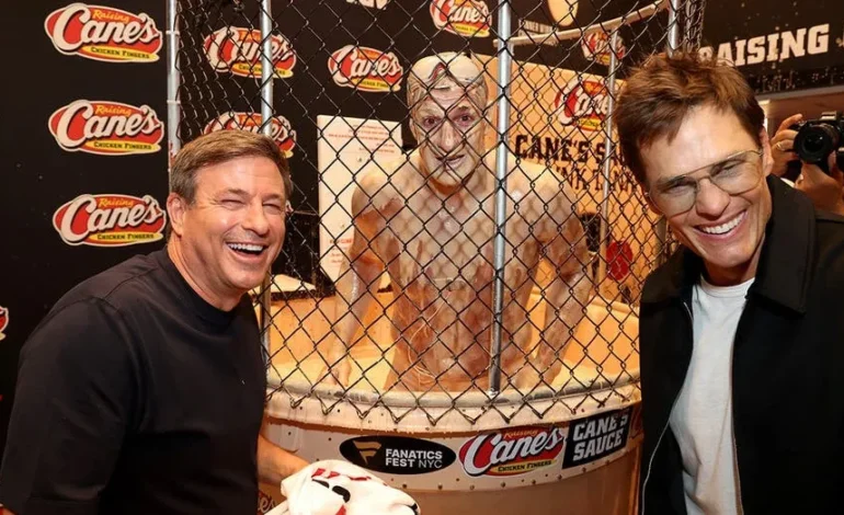 Raising Cane’s Sauce Dunk Tank: Brady Dunks Gronk at Fanatics Fest