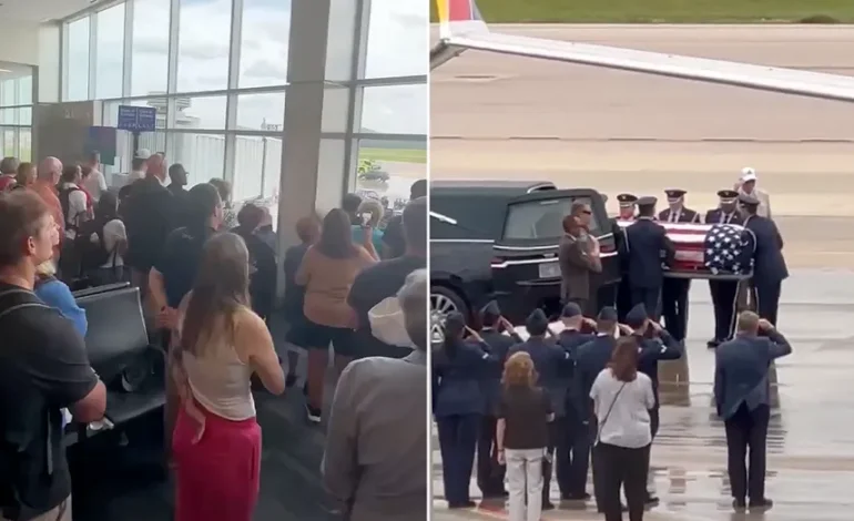 Travelers Honor Fallen US Service Member at Raleigh-Durham Airport