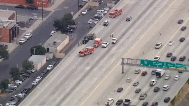 Overturned Cars Snarl 405 Freeway Traffic in West LA